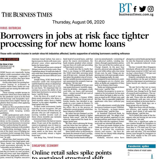 Engage your trusted advisors for planning, News Update, BT 06 August 2020: Borrowers in jobs at risk face tighter processing for new home loans, Trusted Advisor