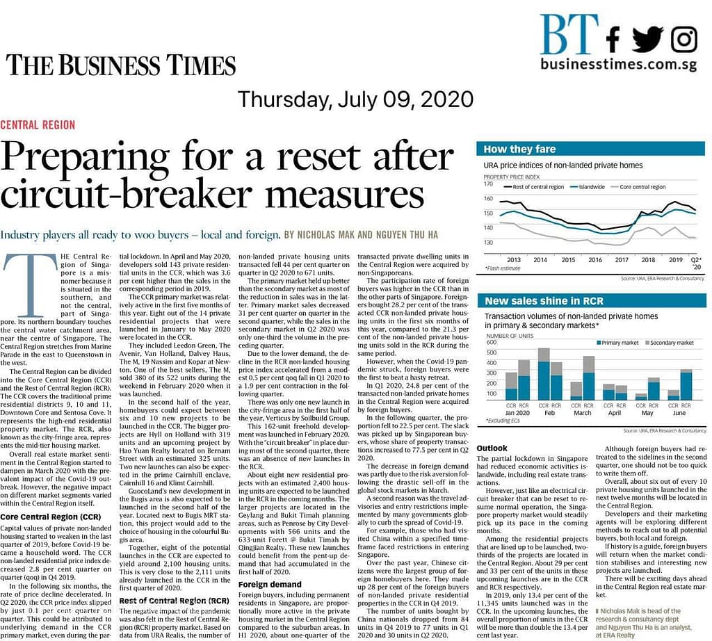Expectation of discount with new launches in CCR, News Update, 09 July 2020: Preparing for a Reset after circuit &#8211; breaker measures, Trusted Advisor